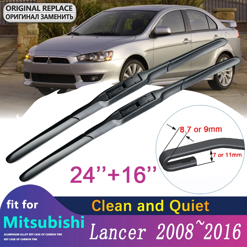 Щетка стеклоочистителя для Mitsubishi Lancer 2008 ~ 2016, стеклоочиститель для Автомобиля Ralliart EVO X Galant Fortis EX, ветрозащитные стеклоочистители, автомобильные аксессуары, товары
