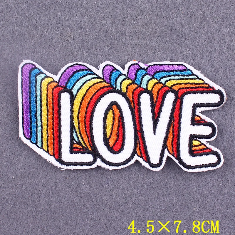 Love is Love Badges Gay Pride LGBT Patch Iron On Patches For Clothing Stickers Rainbow Patches On Clothes Stripes Accessory