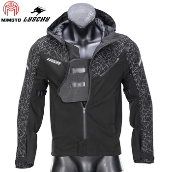 

LYSCHY Motorcycle Jacket Men Waterproof Motocross Jacket Moto Suit Motorbike Riding Jacket Motorcycle Protection For 4 Season #