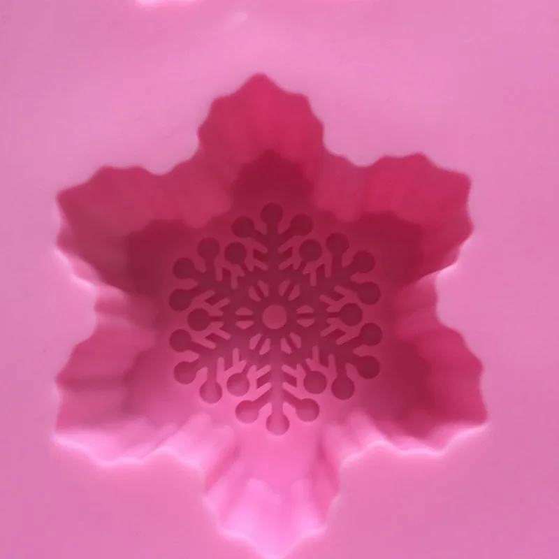 6 Pieces Snowflake Silica Gel Cake Mold Hand Soap Aromatic Gypsum Mold DIY Household Baking Tray Pastry and Bakery Accessories