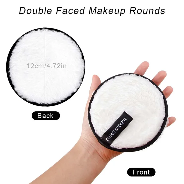 3Pcs Reusable Makeup Remover Pads Washable Cleansing Sponge Cotton Face Wipes Cloth Microfiber Make-Up Remover Puff Discs Tools 5
