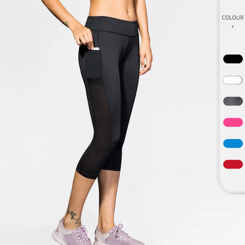 Women Running Leggings Cropped Pants 