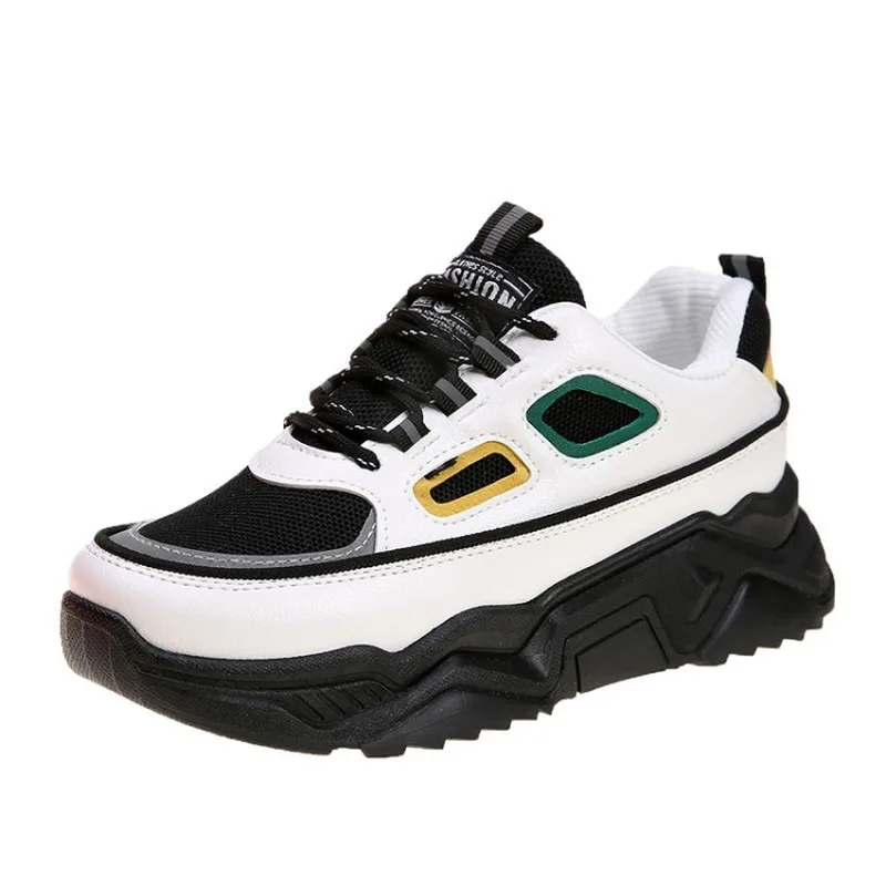 

Spring and autumn new internal height women's shoes lace-up thick bottom casual slope heel Women High Top Sneakers K20-19