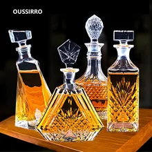 Oussirro с украшением в виде кристаллов Стекло цвет красного вина бутылка+ чашки Графин для вина Виски Ликер заливщик домашний бар для водки, пива бутылка горшок, кувшин JR