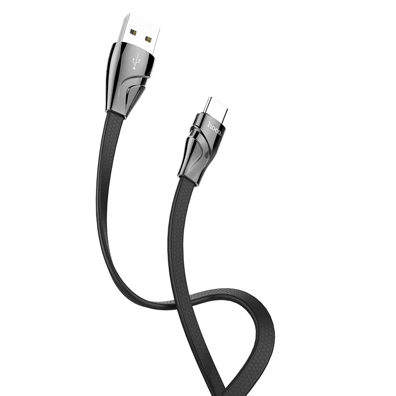 HOCO U57 30 шт./лот 1,2 м Прочный USB кабель для iPhone кабель Micro кабель для samsung USB кабель провод зарядного устройства - Цвет: black for Type C