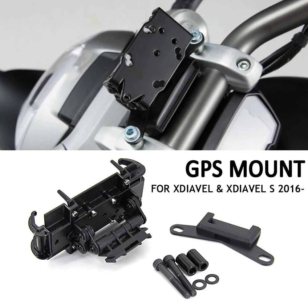 New Black GPS Mount For Ducati XDiavel/S Motorcycle Bracket Mobile Phone Board Bracket Holder USB 2016 2017 2018 2019 2020 21 motorcycle for kawasaki z650 z 650 front phone stand holder gps mount navigaton plate bracket usb 2016 2019 2018 2017