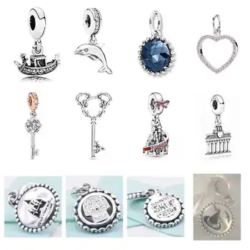 

Pdb DZ 48 Original 925 Sterling Silver Fashion Charm Key Castle Limited Edition Pendant Suitable for DIY Bracelet Necklace