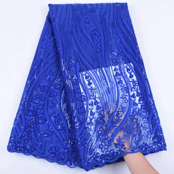 

African Lace Fabric 2019 Embroidered Sequins Nigerian Laces Fabric Bridal High Quality French Milk Silk Tulle Lace Fabric Y1686