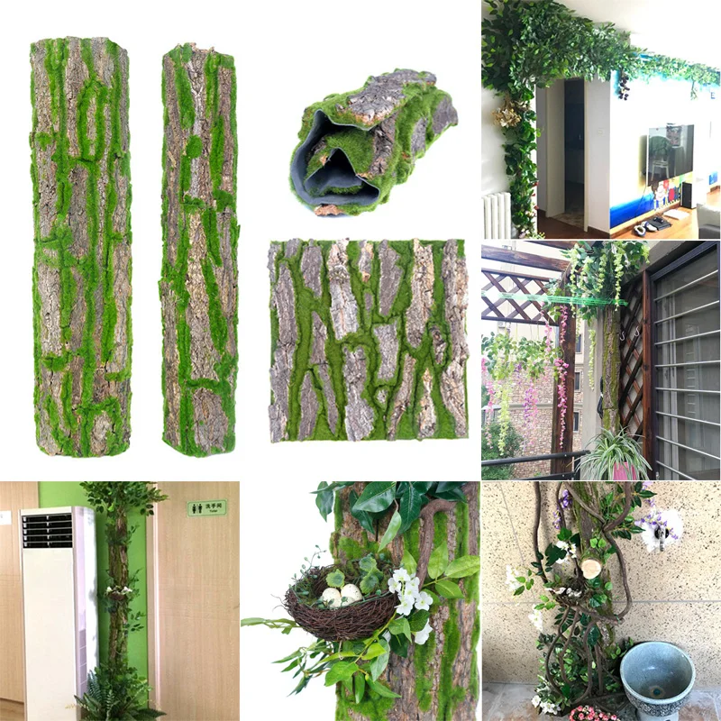 

Artificial Moss Faux Green Plant Fake Vine Flower Simulated Bark Landscaping Pip