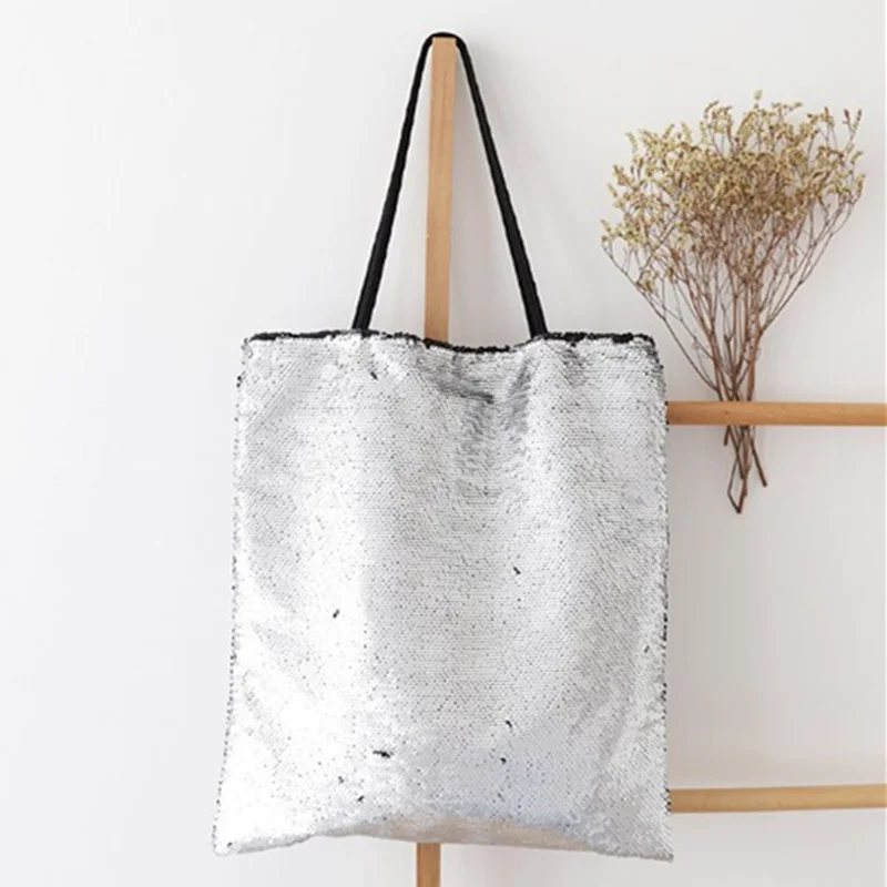 Silver ISKYBOB/Женская многоразовая хозяйственная сумка с блестками, складная сумка, модные складные сумки, хозяйственная сумка - Цвет: Silver