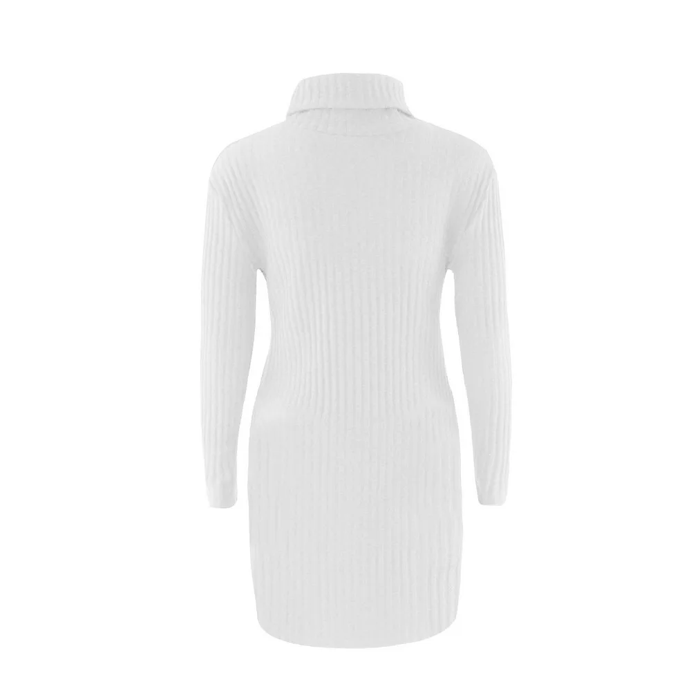 Best selling ladies high collar long-sleeved solid color sweater skirt home casual comfortable bottoming sweater to keep warm