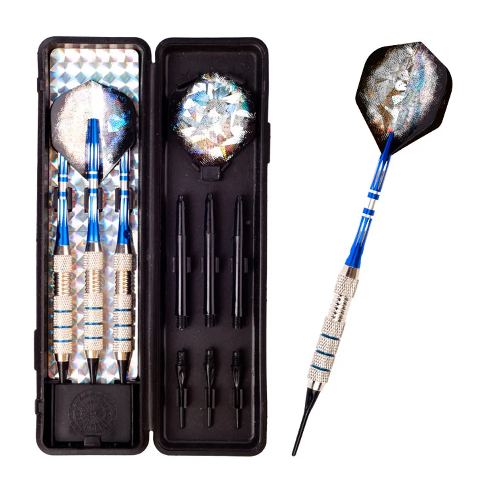 

3Pcs 18g Professional Safe Dart Soft Plastic Tip Silver Plated Copper Barrel Aluminum Shaft Competition Training Electronic Dart