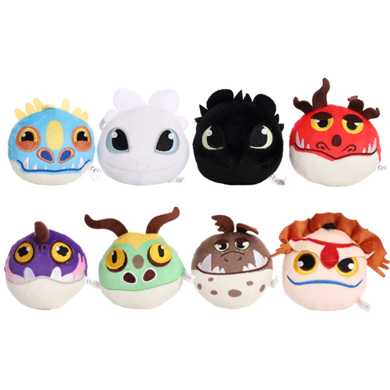 

10cm How To Train Your Dragon 3 Plush keychain Cartoon Black White Toothless Night Fury Plush Pendant Dolls Toys Kids Xmas Gift