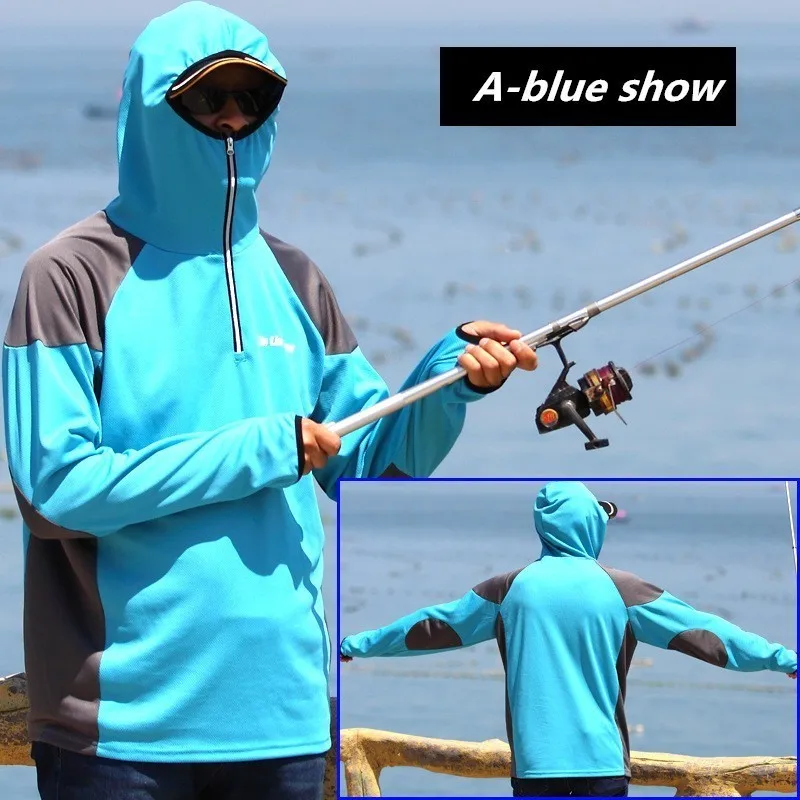Куртка с капюшоном одежда для рыбалки в масках быстросохнущая Солнцезащитная