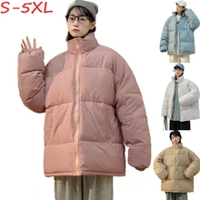 

Winter Jacket Women Parkas Thicken Warm Coat Womens Stand Collar Jackets Solid Color Parka Coat Women Fashion New Streetwear 5XL