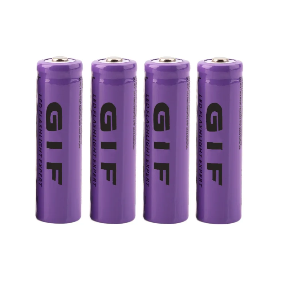 IN STOCK! 4 pcs Purple 14500 3.7 V 2300 mAh Li-Ion Rechargeable Battery