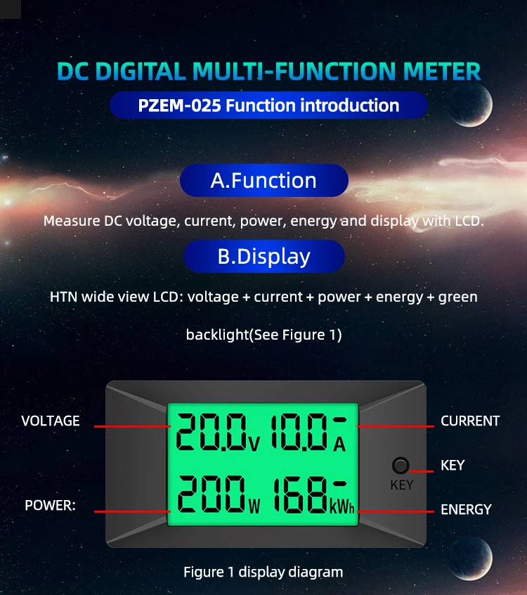 Misuratore Di Energia Digitale Monofase - Voltmetro, Amperometro, Wattmetro Con Display LCD Per 110V/220V - Foto 3