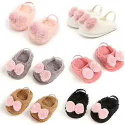 Детские ботинки; обувь с бантом для новорожденных девочек и мальчиков; обувь из плюша для первых шагов; теплые ботиночки; pantuflas; детская