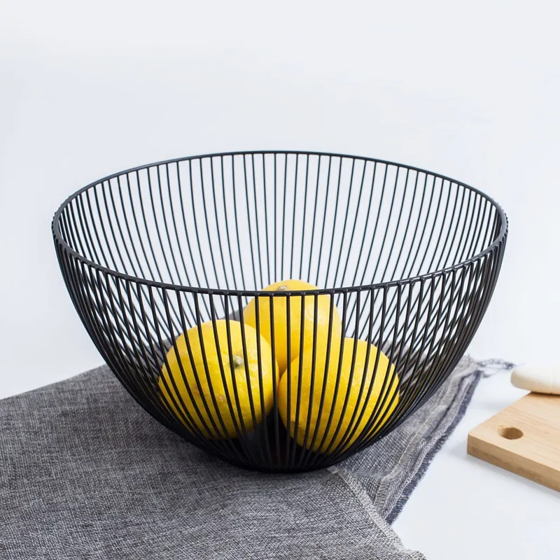 

Scandinavian Minimalist Home Living Room Fruit Basket Creative Iron Art Fruit Plate Snacks Storage Basket Fruit Basin Manufactur