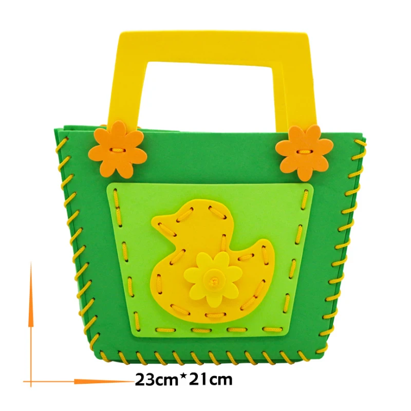 duck Saizhi 1 Набор Diy EVA пазлы из пенополиуретана милые животные Детские сумки ручной работы поделки для детей Интерактивные развивающие игрушки подарки - Цвет: duck