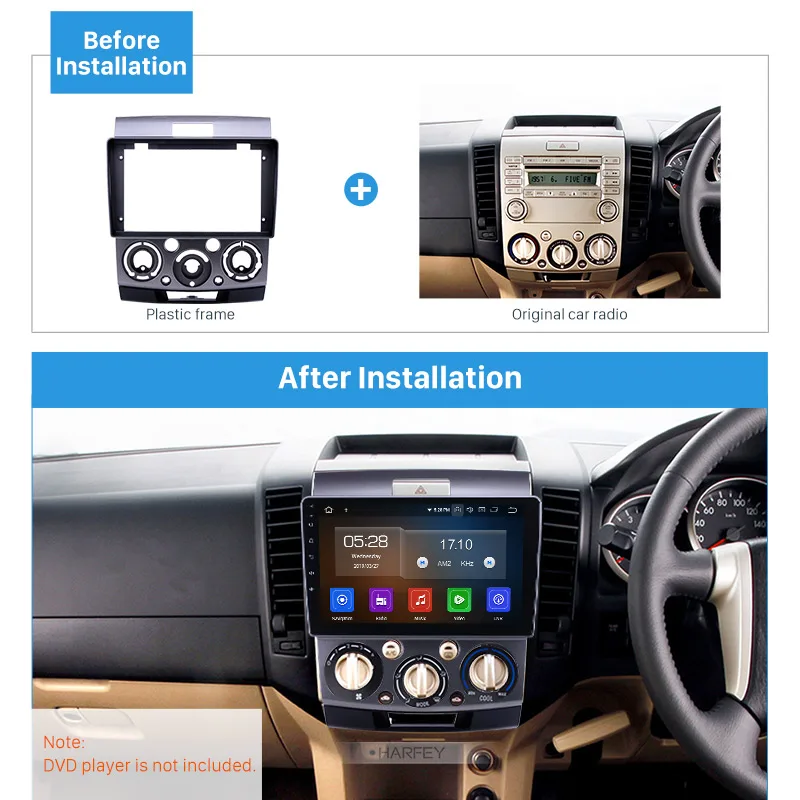 Harfey 9 дюймов 2din для Ford Everest/ Ranger/ Mazda BT-50 2006 2007 2008 2009 2010 автомобильное радио