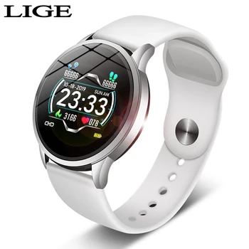 

2019 New fashion Woman Sport Smart Watch for Android IOS IPhones Waterproof Touch Screen Sports Health Smart Women's Wristwatch