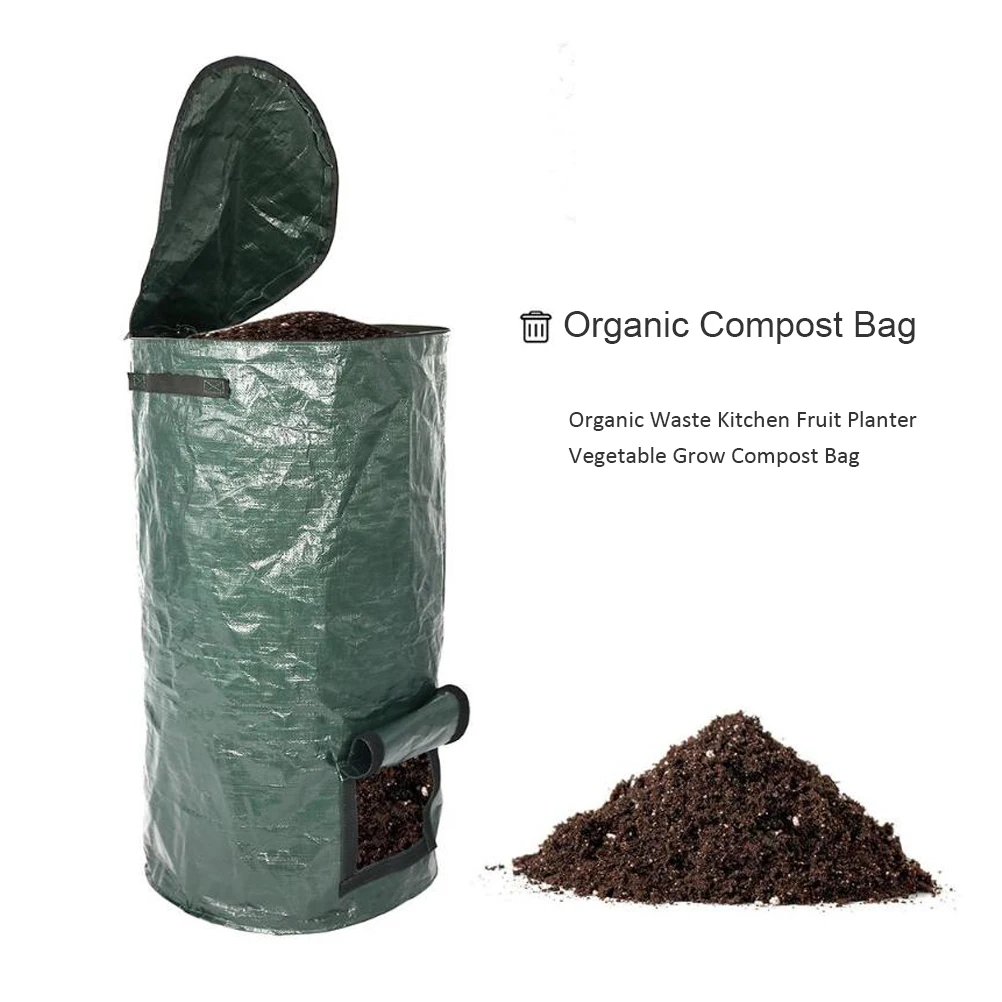 45x80cm Organic Waste Kitchen Garden Compost Bag Environmental PE Cloth Planter 