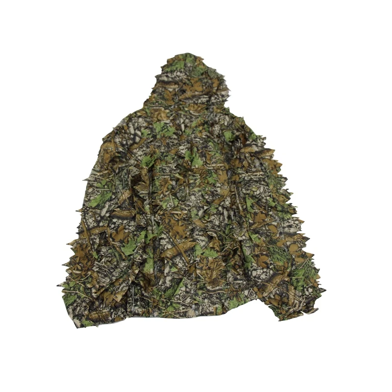 Outdoor Ghillie Suit 3D Maple Leaf Camouflage Clothes Jacket and Pants CS training War Game Jungle Hunting Clothes for Sniper