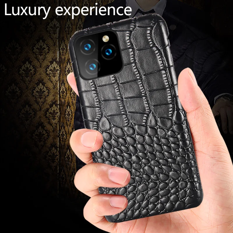 Чехол для телефона из натуральной кожи для Apple iPhone 11 11 Pro 11 Pro Max X XS XSMax XR 7 8 plus 5 5S se 6 6S Plus Роскошный чехол из крокодиловой кожи
