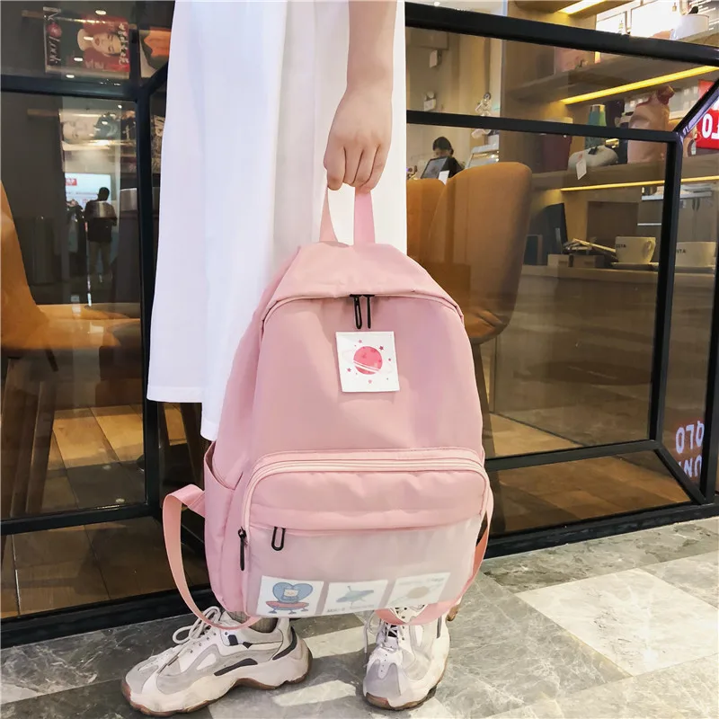Женский рюкзак нейлоновая сумка на плечо прозрачный дизайн Модная школьная сумка для рюкзак для девочки-подростка дорожная сумка Mochilas