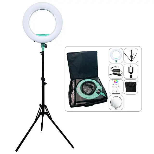 Yidoblo AX-480DII Bluetooth приложение управление кольцо лампа камера фото/Студия/телефон 1" 240 светодиодный кольцевой светильник светодиодный светильник макияж кольцо лампа - Цвет: Золотой
