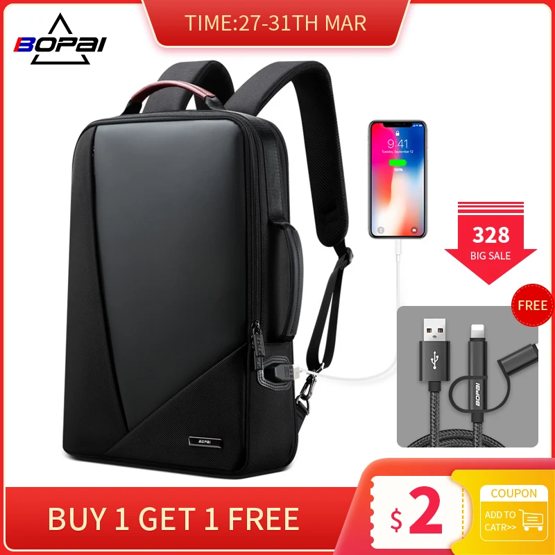 ^*Best Offers BOPAI деловой рюкзак мужской usb Противоугонная Компьютерная сумка Увеличенная емкость рюкзак для ноутбука ^*Best Offers BOPAI деловой рюкзак мужской usb Противоугонная Компьютерная сумка Увеличенная емкость рюкзак для ноутбука