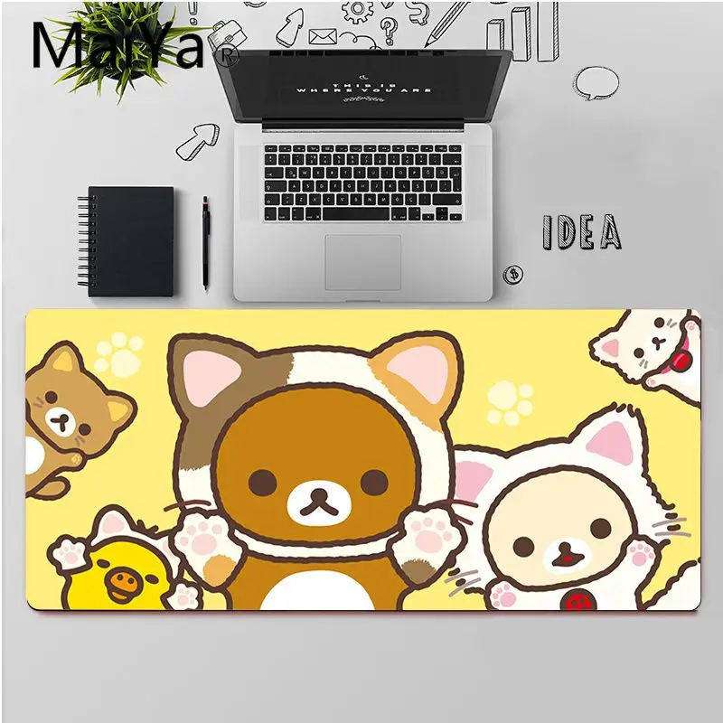 Cute rilakkuma Durable Rubber Mouse Mat Pad Large Mouse Pad Keyboards