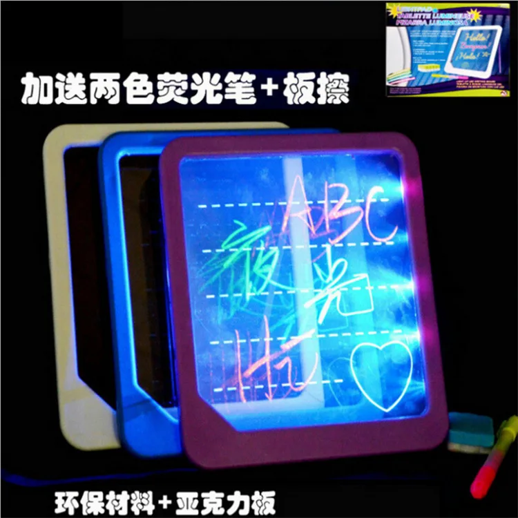 

3D Magic Drawing Pad Fluorescent Writing Board with Fluorescent Pen Educational Painted Gift