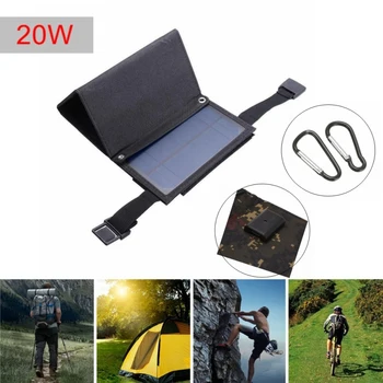

Waterproof 20W USB Solar Panel Portable Solar Panel Charger Mobile Power Battery Charger Folding Solar Cell for Outdoor