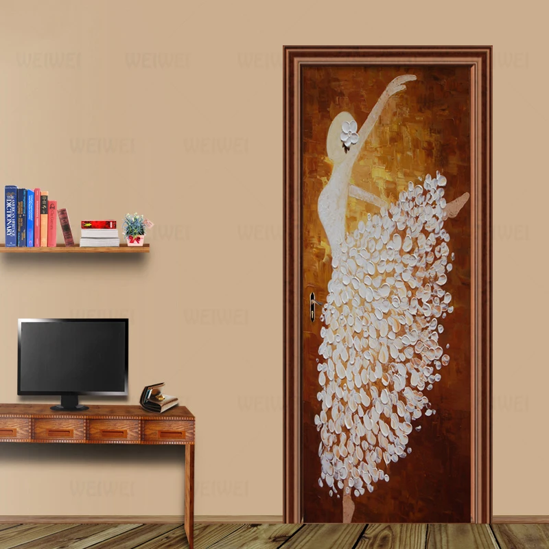 Современная Абстрактная 3D наклейка на дверь для гостиной спальни креативная