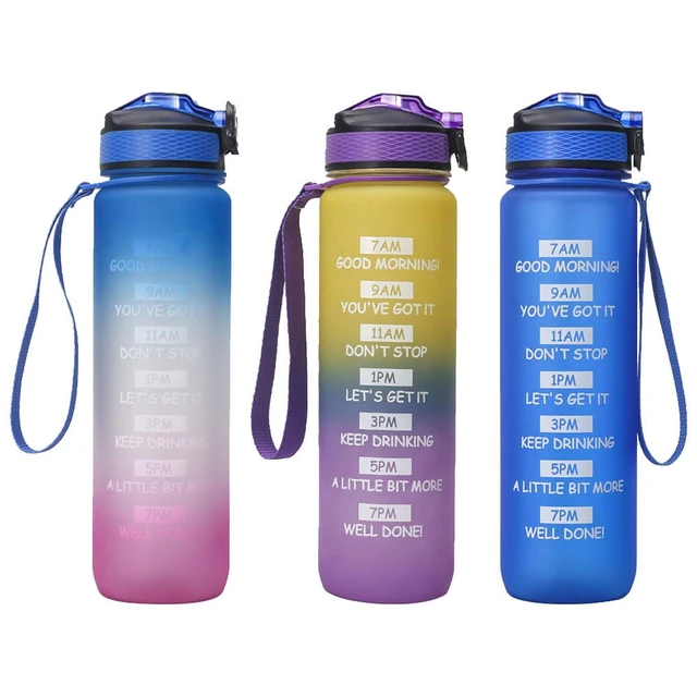 Botellas de agua deportiva de 1000ml sin BPA, para gimnasio, Fitness,  Tritan, a prueba de fugas