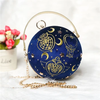 

Sailor Moon Cosplay Bag Spherical Velvet Metal Chain Bag Handbag Shoulder Bags Anime Adult COS Accessories Christmas Gift