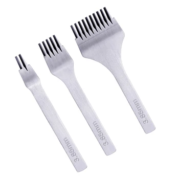 

Nonvor French Style Leather Hole Spacing Punch set Lacing Stitching Tool Sewing Puncher Leather Craft Flat Cutter DIY Handmade