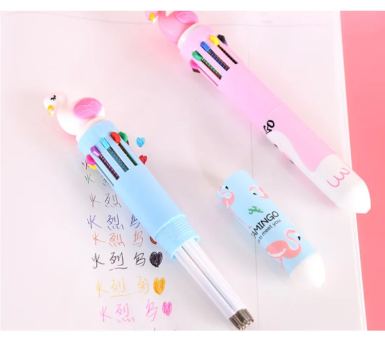 1X Kawaii Милая ручка 10 в 1 цветная шариковая ручка офисные школьные принадлежности студенческие канцелярские письмо и рисование ручка