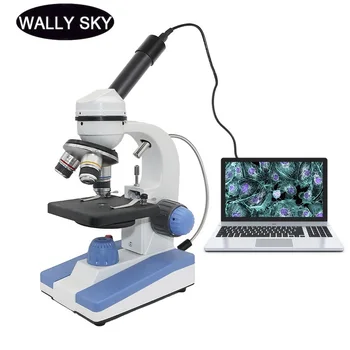 Digital Microscope 2000X LED Monocular Microscope Student Lab Biological Microscope 2.0MP Digital Camera Eyepiece 100 Pcs Slides student compound microscope amscope supplies 40x 1000x glass optics metal frame student compound microscope slides