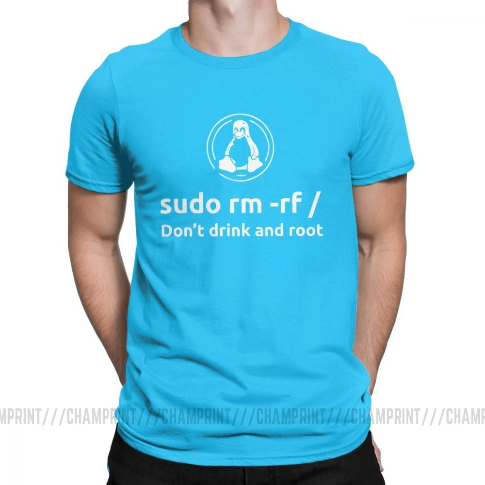 Программист Программирование кодирование кодер Мужская футболка Linux корень Sudo Fun Футболка короткий рукав Футболка хлопок Подарочная одежда - Цвет: Королевский синий