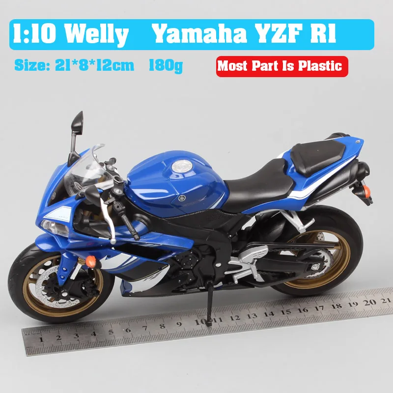 Motorcycle Die-Cast YAMAHA YZF-R1 Scale 1:10 Welly Model Collection Toy Hobby #2 