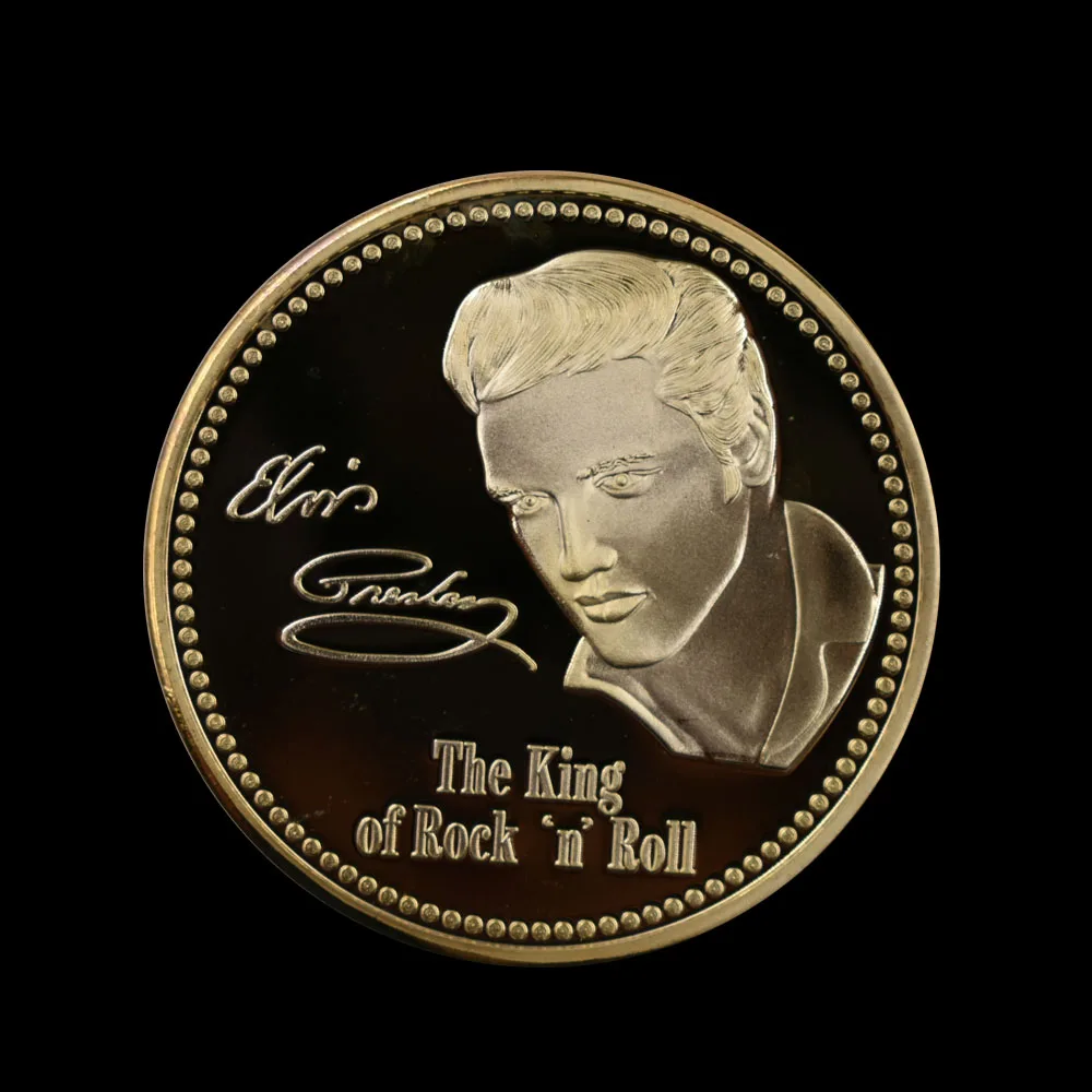 Позолоченная коллекция памятная монета Elvis Presley 5 шт./компл. 24 К китайские Подвески