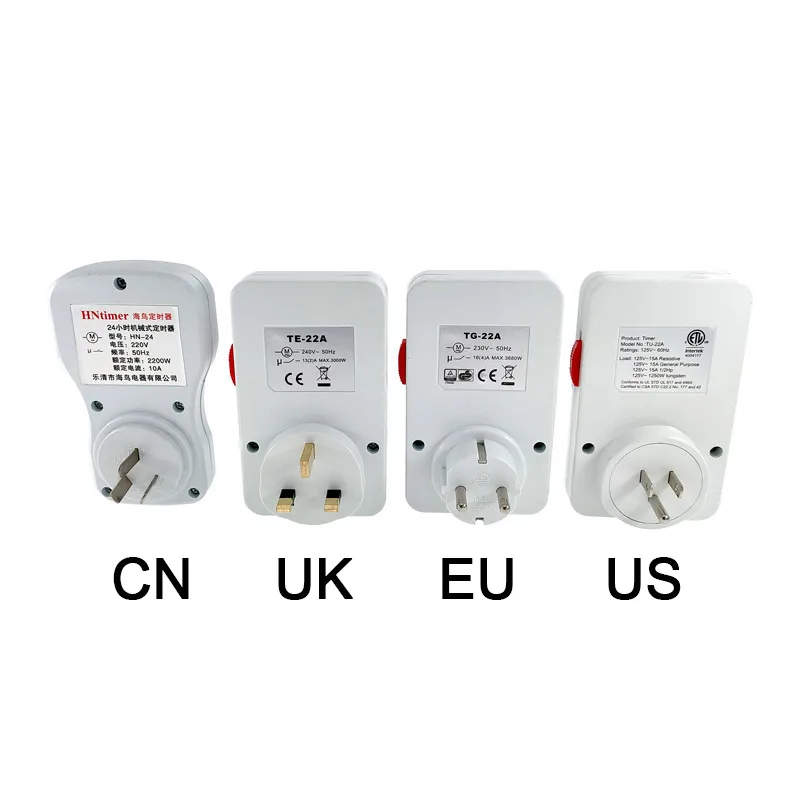 24 Hour Cyclic Timer Switch Kitchen Timer Outlet Loop Universal Timing Socket Mechanical Timer 230VAC 3500W 16A UK EU CN US Plug 6