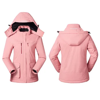 

Waterproof Washable Keep Warm Outdoor Sports Skiing Hooded Women Heated Winter Jacket Thermal Solid Long Sleeves Usb Infrared