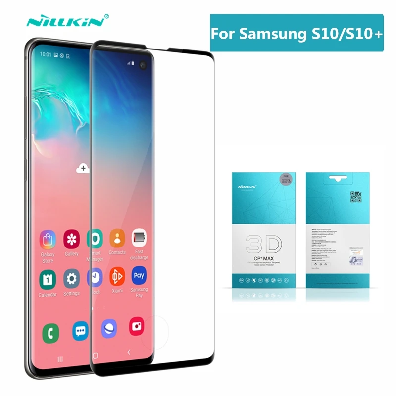 

NILLKIN For Samsung Galaxy S10 S10+ Tempered Glass 3D Curved Full Coverage Screen Protector Front Glass For Galaxy S10 Plus