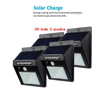 

2/4PCS High Power Luz Solar 30 leds Waterproof IP65 Outdoor Solar Garden Light Sunlight LED Solar Light For Grassland Landscape