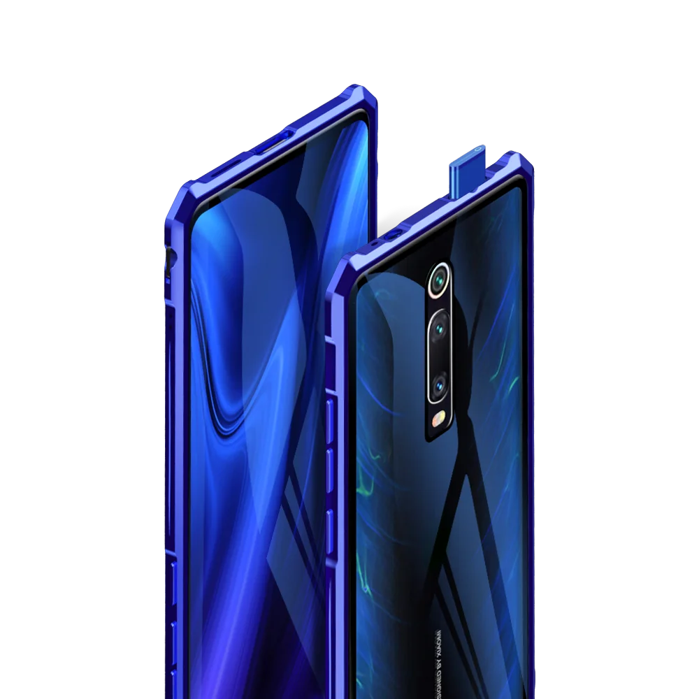 Роскошный чехол для Xiao mi Red mi K20 Pro, алюминиевая металлическая рамка, бампер и задняя крышка из закаленного стекла для Xiaomi mi 9T Coque funda