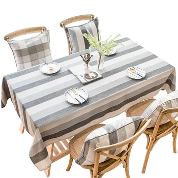 

Rectangular Tablecloth, Gray Striped Tablecloth Piano Dust Cloth for Home Decoration, for Kitchen, Dining Room, Patio, Cafe, Par